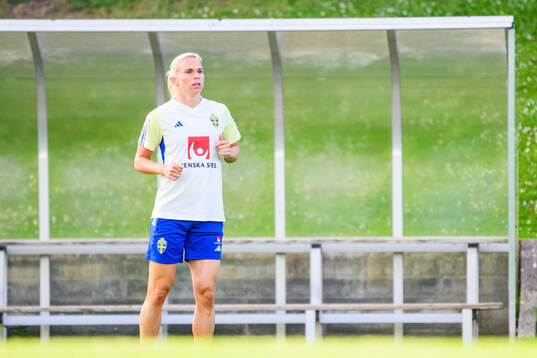 Jonna Andersson of Sweden at a training session the