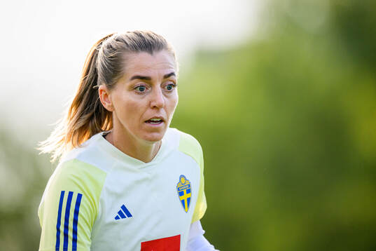 Linda Sembrant of Sweden at a training session the