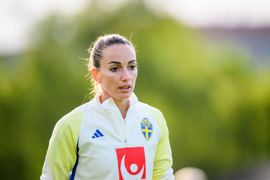Kosovare Asllani of Sweden at a training session the