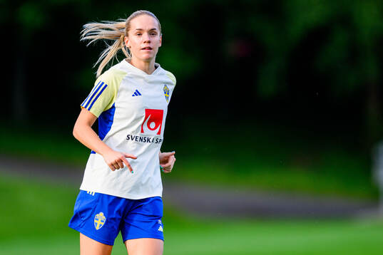 Hanna Lundkvist of Sweden at a training session the