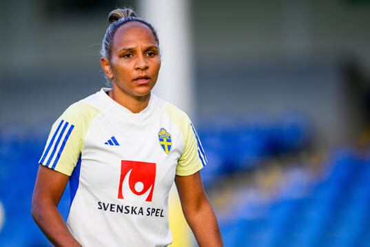 Madelen Janogy of Sweden at a training session the