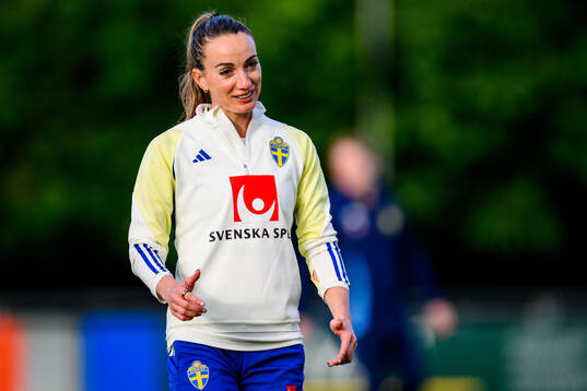 Kosovare Asllani of Sweden at a training session the