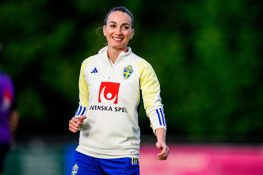 Kosovare Asllani of Sweden at a training session the