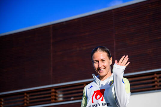 Emma Kullberg of Sweden at a training session the