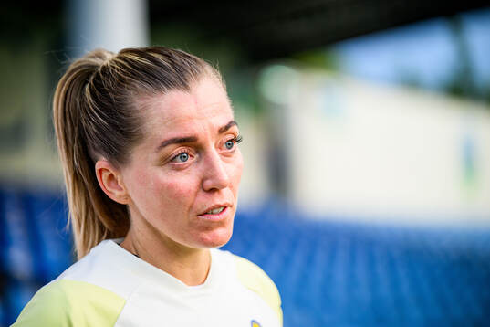 Linda Sembrant of Sweden at a training session the