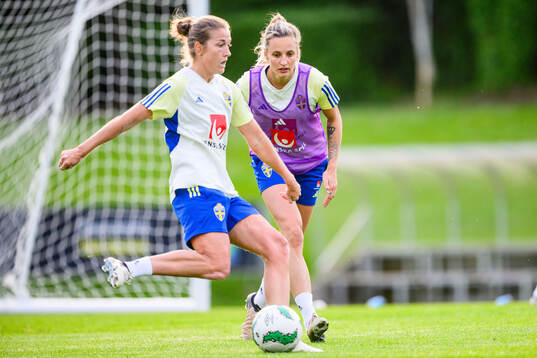 Filippa Angeldahl and Nathalie Björn of Sweden at a