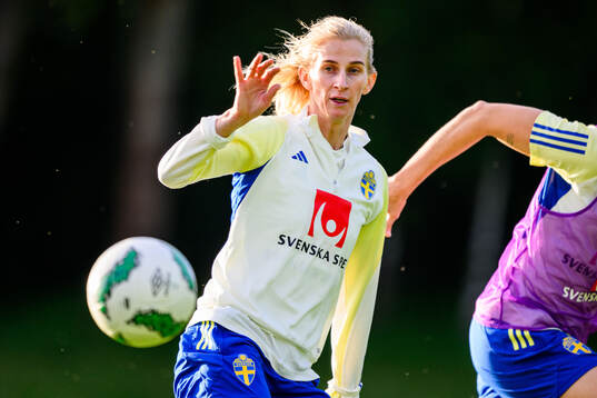 Sofia Jakobsson of Sweden at a training session the