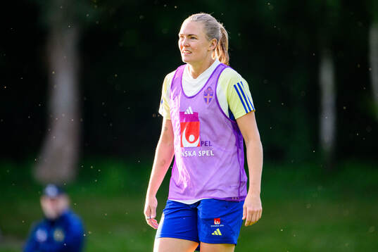 Magdalena Eriksson of Sweden at a training session the