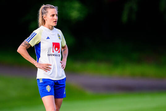 Nathalie Björn of Sweden at a training session the