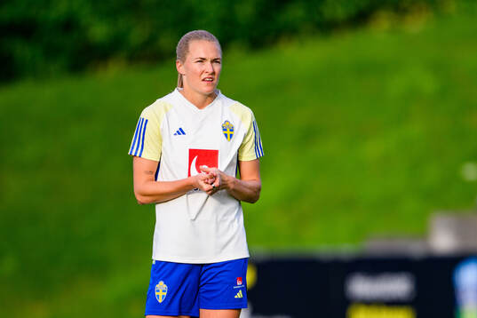 Magdalena Eriksson of Sweden at a training session the