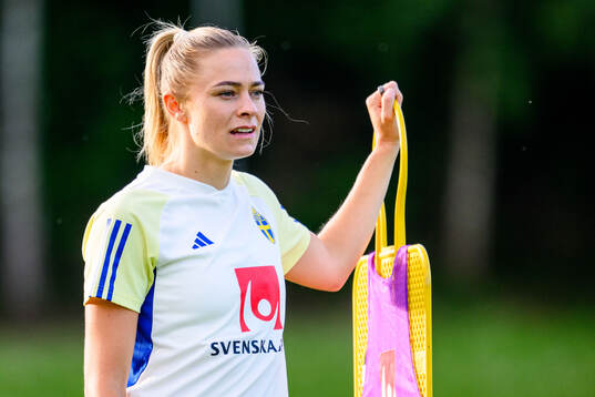 Fridolina Rolfö of Sweden at a training session the