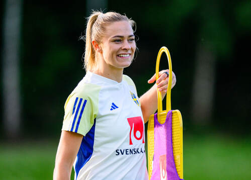 Fridolina Rolfö of Sweden at a training session the