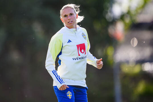 Jonna Andersson of Sweden at a training session the