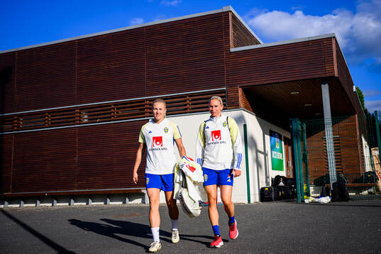 Magdalena Eriksson and Jonna Andersson of Sweden at a