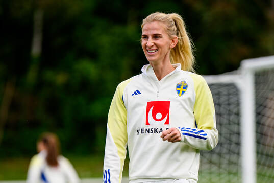 Sofia Jakobsson of Sweden at a training session