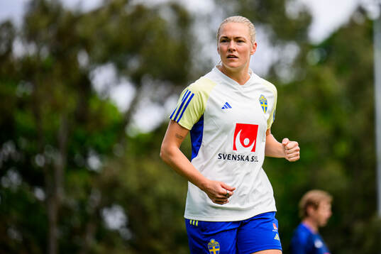 Magdalena Eriksson of Sweden at a training session