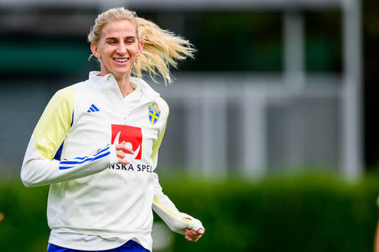 Sofia Jakobsson of Sweden at a training session