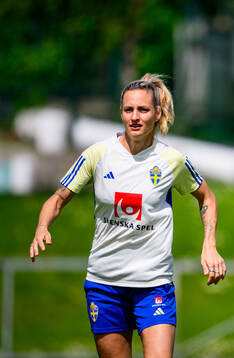 Nathalie Björn of Sweden at a training session