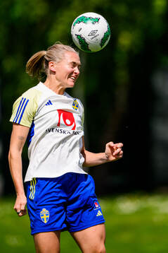 Magdalena Eriksson of Sweden at a training session
