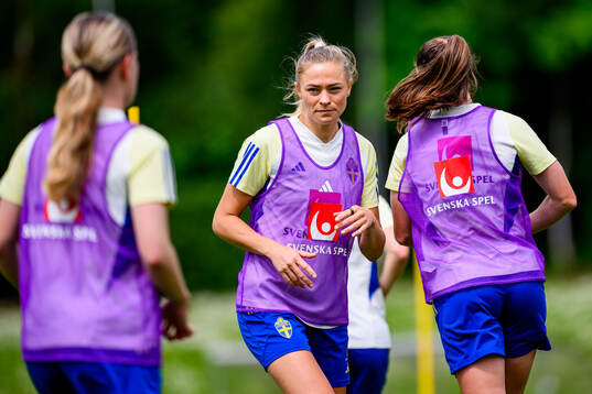 Fridolina Rolfö of Sweden at a training session