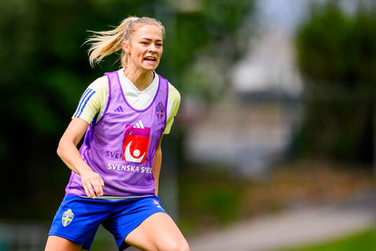 Fridolina Rolfö of Sweden at a training session