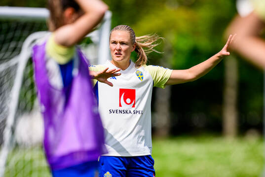Magdalena Eriksson of Sweden at a training session