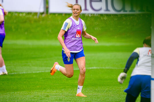 Fridolina Rolfö of Sweden at a training session