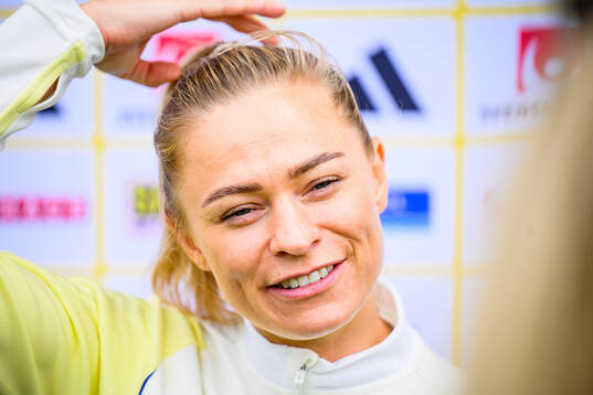Fridolina Rolfö of Sweden at a training session