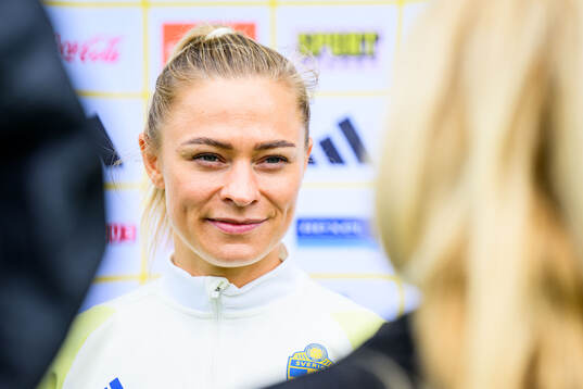 Fridolina Rolfö of Sweden at a training session