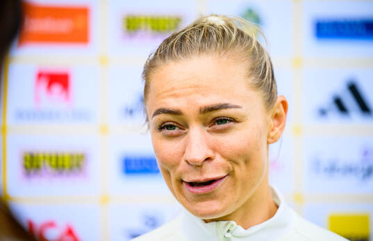 Fridolina Rolfö of Sweden at a training session