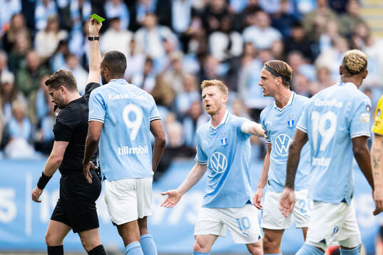 Malmö FFs Anders Christiansen och Erik Botheim reagerar