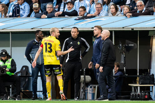 Elfsborgs Johan Larsson och Malmö FFs tränare Henrik
