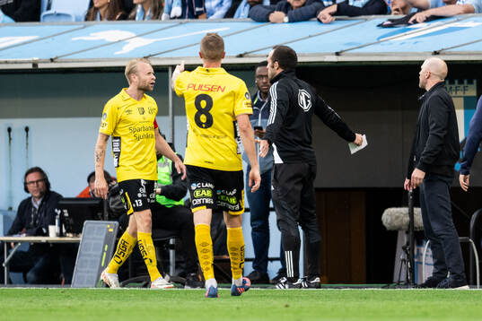 Elfsborgs Johan Larsson och Malmö FFs tränare Henrik