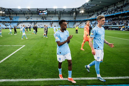 Malmö FFs Taha Ali och Søren Rieks jublar