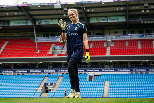 Goalkeeper Guro Pettersen of the Norwegian women's national
