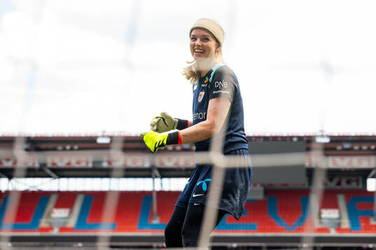 Goalkeeper Guro Pettersen of the Norwegian women's national