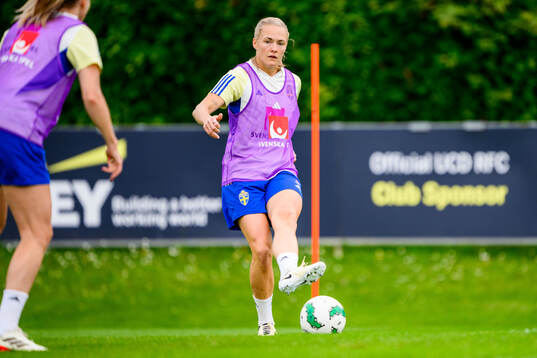 Magdalena Eriksson of Sweden at a training session
