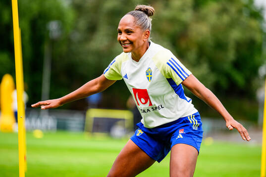 Madelen Janogy of Sweden at a training session