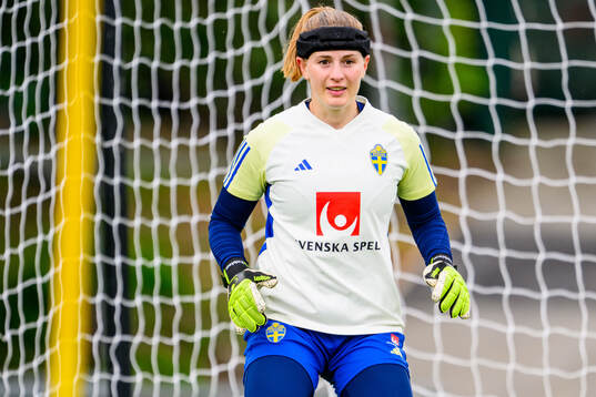 Goalkeeper Tove Enblom of Sweden at a training session