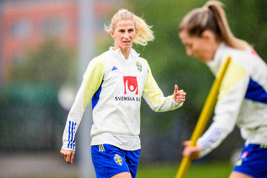 Sofia Jakobsson of Sweden at a training session