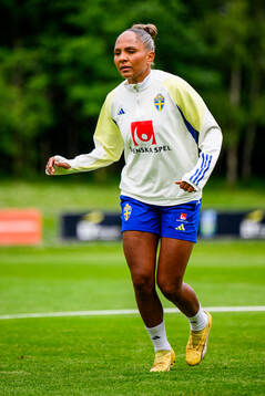 Madelen Janogy of Sweden at a training session