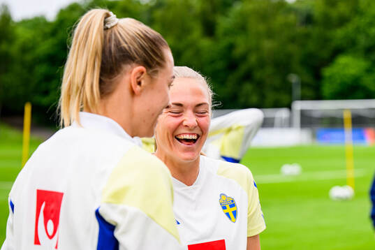 Magdalena Eriksson of Sweden at a training session