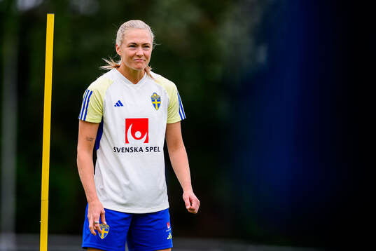 Magdalena Eriksson of Sweden at a training session