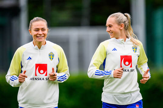 Fridolina Rolfö and Ellen Wangerheim of Sweden at a