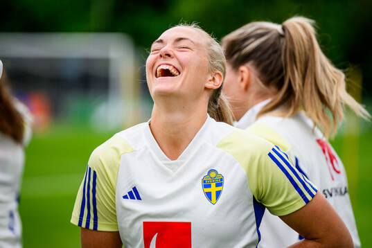 Magdalena Eriksson of Sweden at a training session