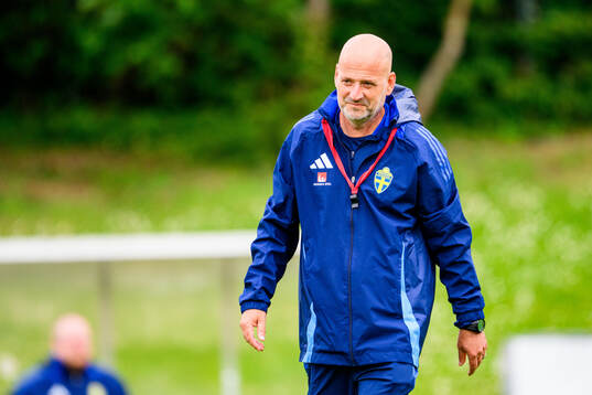 Assistant coach Magnus Wikman of Sweden at a training