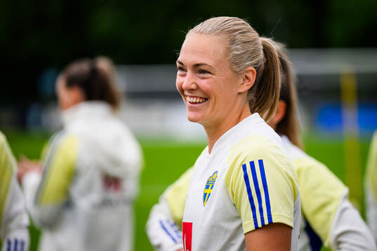 Magdalena Eriksson of Sweden at a training session