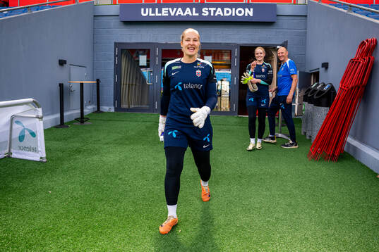 Goalkeeper Aurora Mikalsen of the Norwegian women's