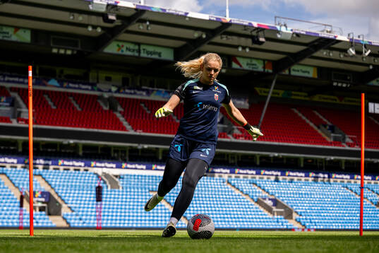 Goalkeeper Guro Pettersen of the Norwegian women's national