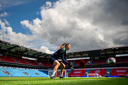Goalkeeper Cecilie Fiskerstrand of the Norwegian women's